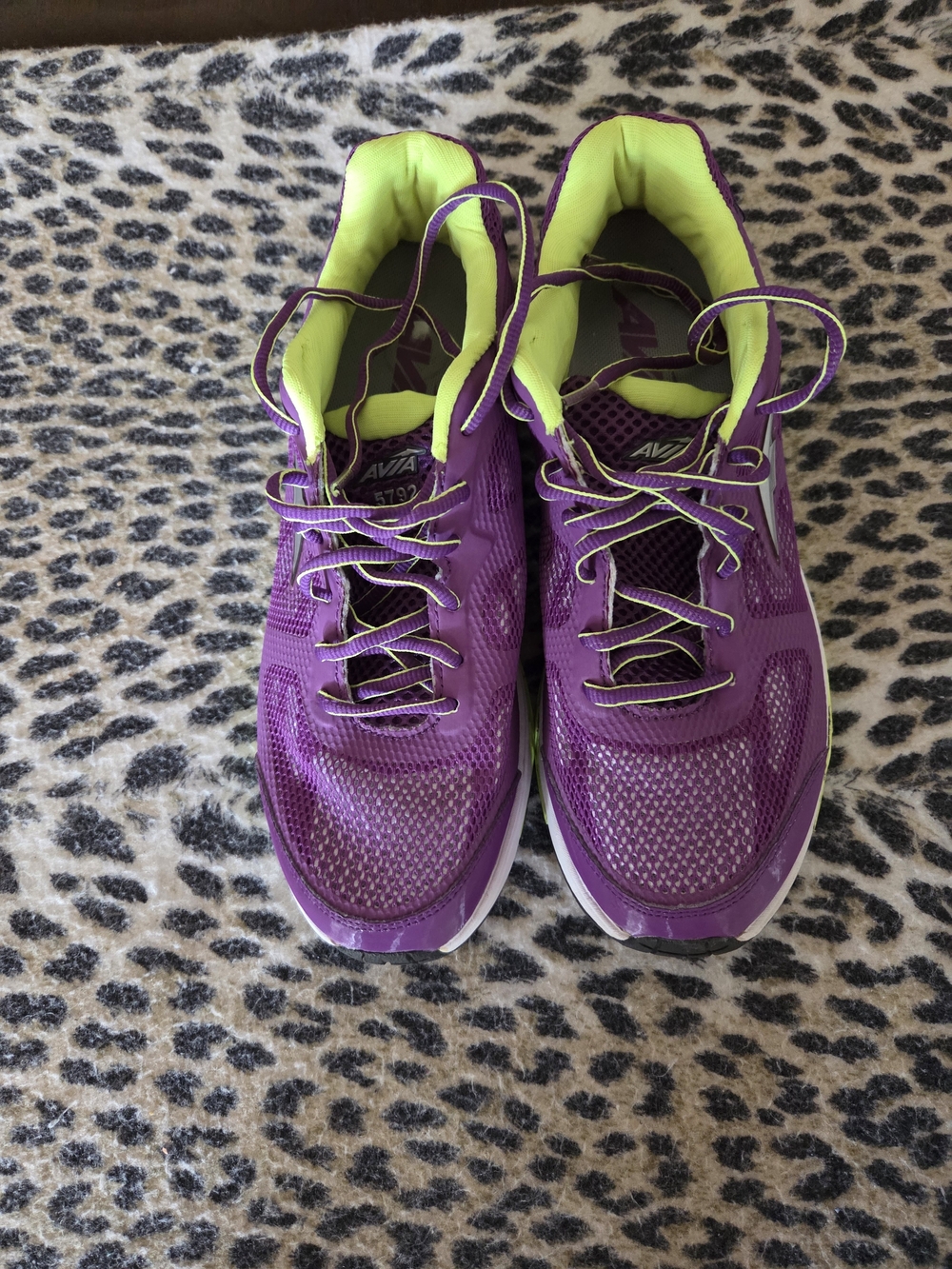 Avia Women's Purple Running Shoes with Flouresent Yellow Lining